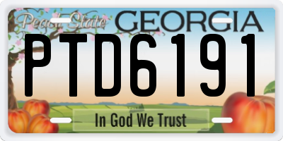 GA license plate PTD6191