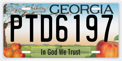 GA license plate PTD6197