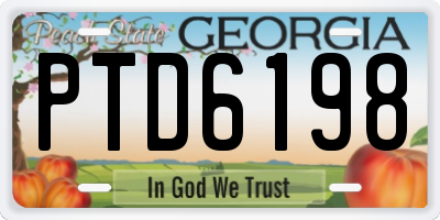GA license plate PTD6198