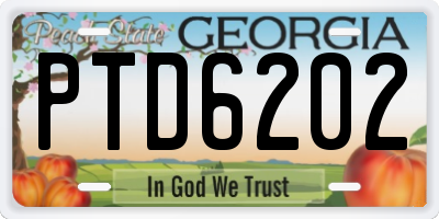 GA license plate PTD6202