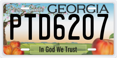 GA license plate PTD6207