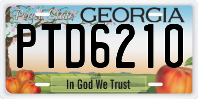 GA license plate PTD6210