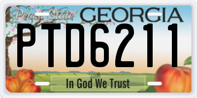 GA license plate PTD6211