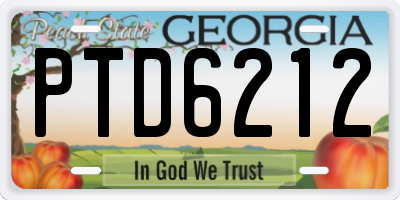 GA license plate PTD6212