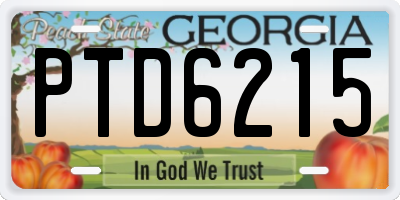 GA license plate PTD6215