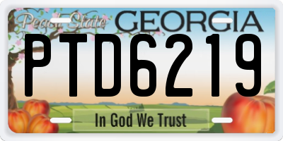 GA license plate PTD6219