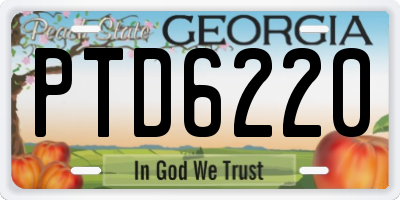 GA license plate PTD6220