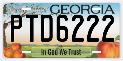 GA license plate PTD6222