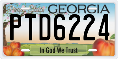 GA license plate PTD6224
