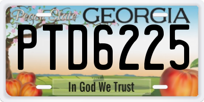 GA license plate PTD6225