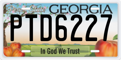 GA license plate PTD6227
