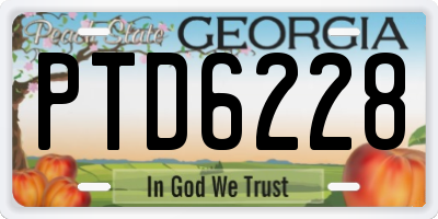 GA license plate PTD6228