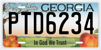 GA license plate PTD6234