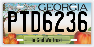 GA license plate PTD6236