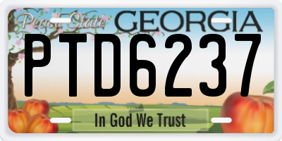 GA license plate PTD6237
