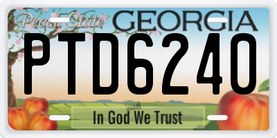 GA license plate PTD6240