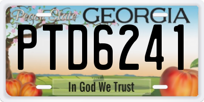 GA license plate PTD6241