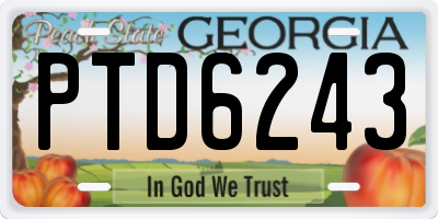 GA license plate PTD6243