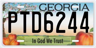 GA license plate PTD6244
