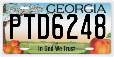 GA license plate PTD6248