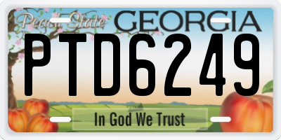 GA license plate PTD6249