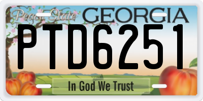 GA license plate PTD6251