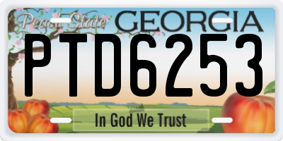 GA license plate PTD6253