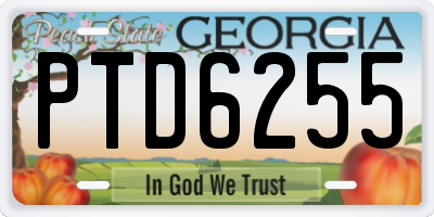 GA license plate PTD6255
