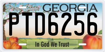 GA license plate PTD6256