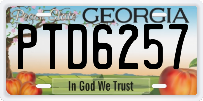 GA license plate PTD6257