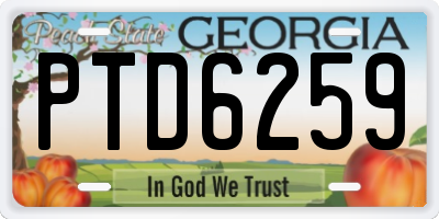 GA license plate PTD6259