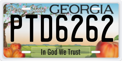 GA license plate PTD6262