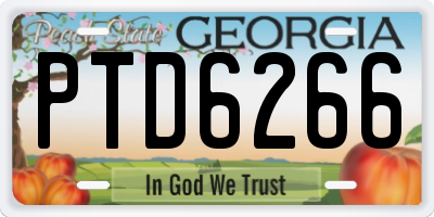GA license plate PTD6266