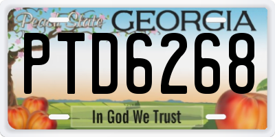 GA license plate PTD6268
