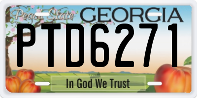 GA license plate PTD6271