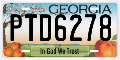 GA license plate PTD6278