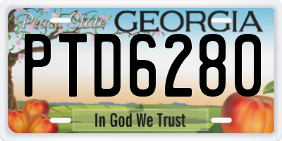 GA license plate PTD6280