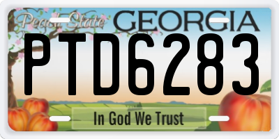 GA license plate PTD6283