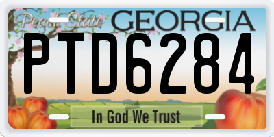 GA license plate PTD6284
