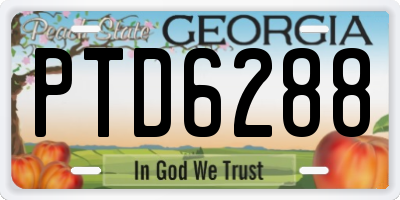 GA license plate PTD6288