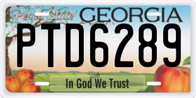 GA license plate PTD6289