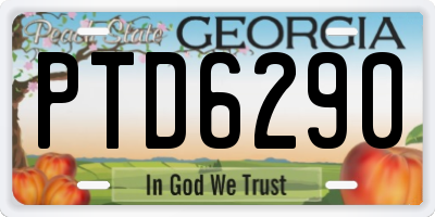 GA license plate PTD6290
