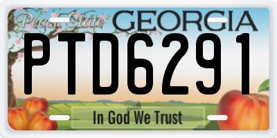 GA license plate PTD6291