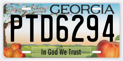 GA license plate PTD6294