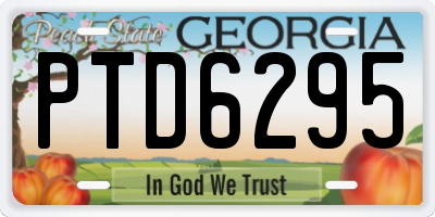 GA license plate PTD6295
