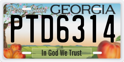 GA license plate PTD6314