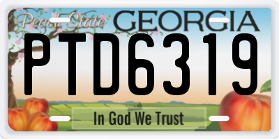 GA license plate PTD6319