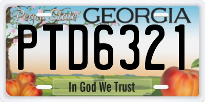 GA license plate PTD6321