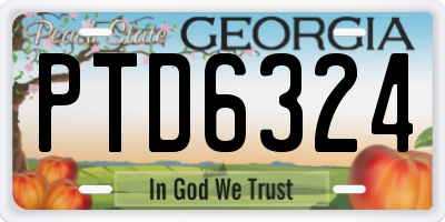 GA license plate PTD6324