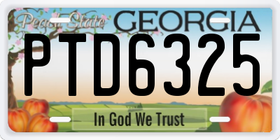 GA license plate PTD6325